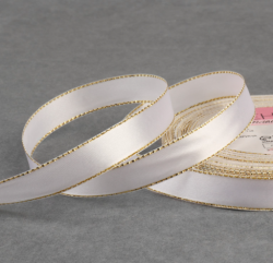 Лента атласная «Золотые нити», 15 мм × 23 ± 1 м, цвет белый №001 Изображение Лента атласная «Золотые нити», 15 мм × 23 ± 1 м, цвет белый №001